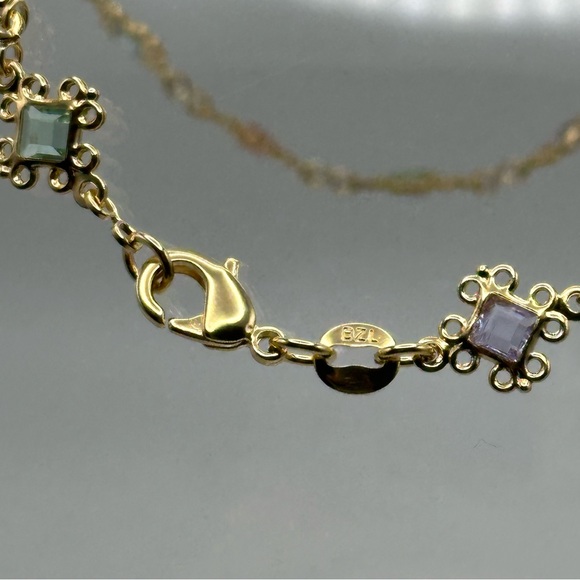 COPY - NEW 17.5” 18k gold filled filigree gemstone necklace - Picture 3 of 3